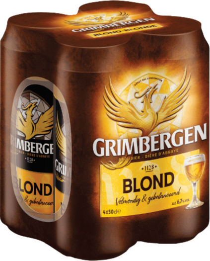 Grimbergen Blond 4pack met blikken van 50cl